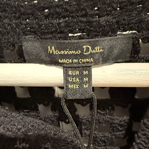 Massimo Dutti Black Crochet Women's Cardigan Vest - Picture 4 of 7